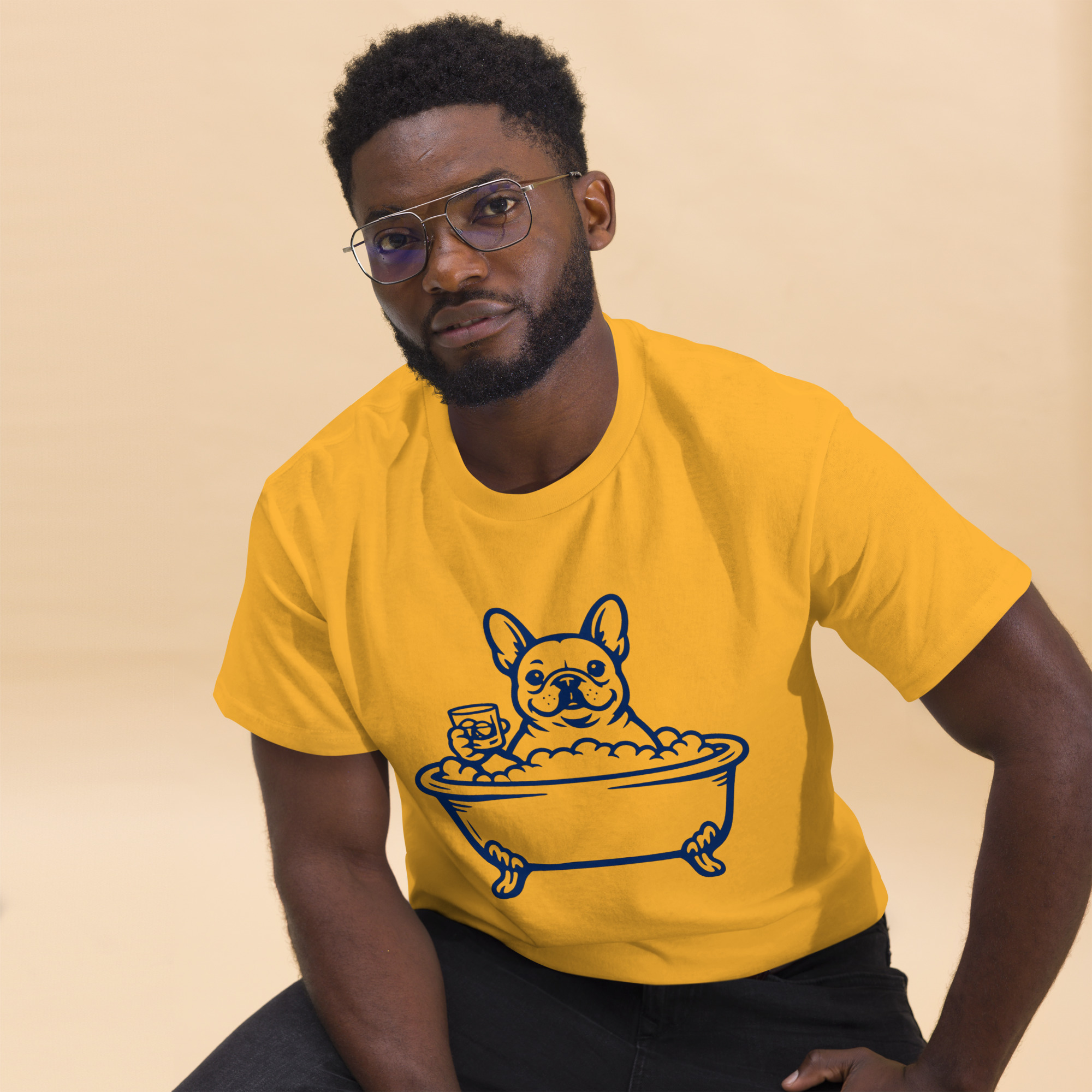 Funny Frenchie in a Bathtub (Pre-Made T-Shirt Design) - Image 18