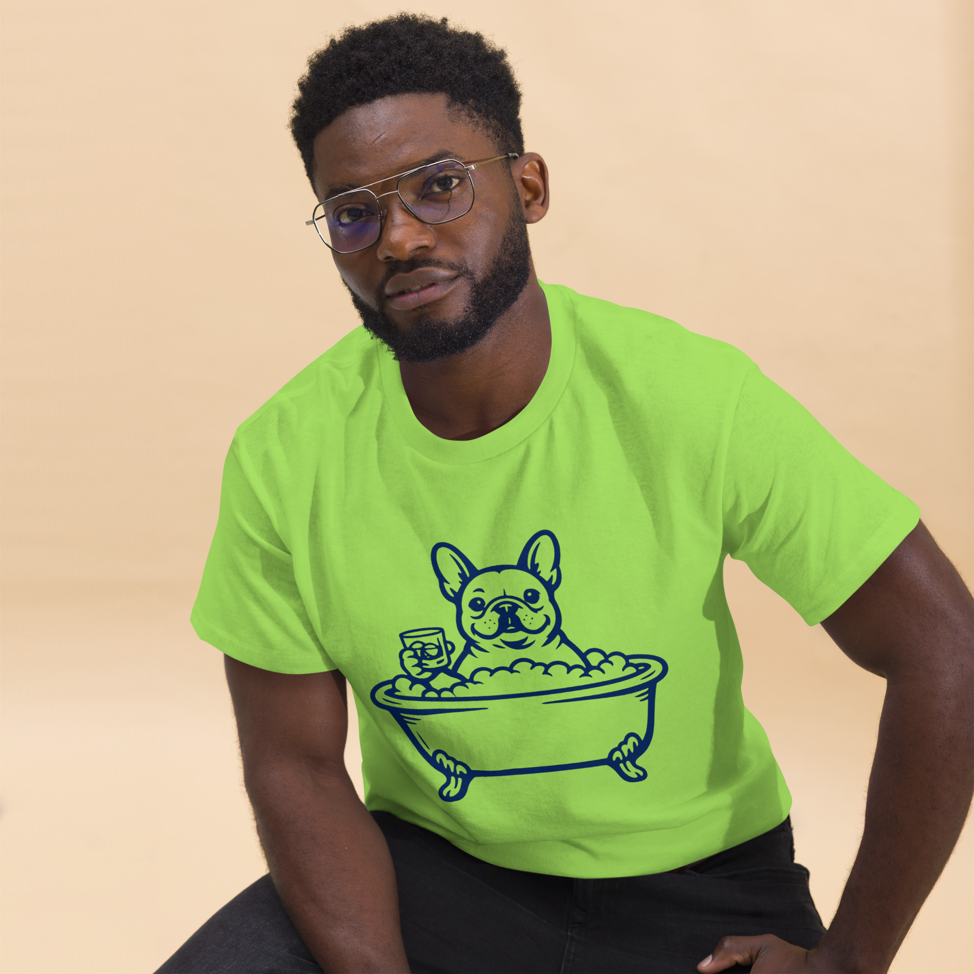 Funny Frenchie in a Bathtub (Pre-Made T-Shirt Design) - Image 22