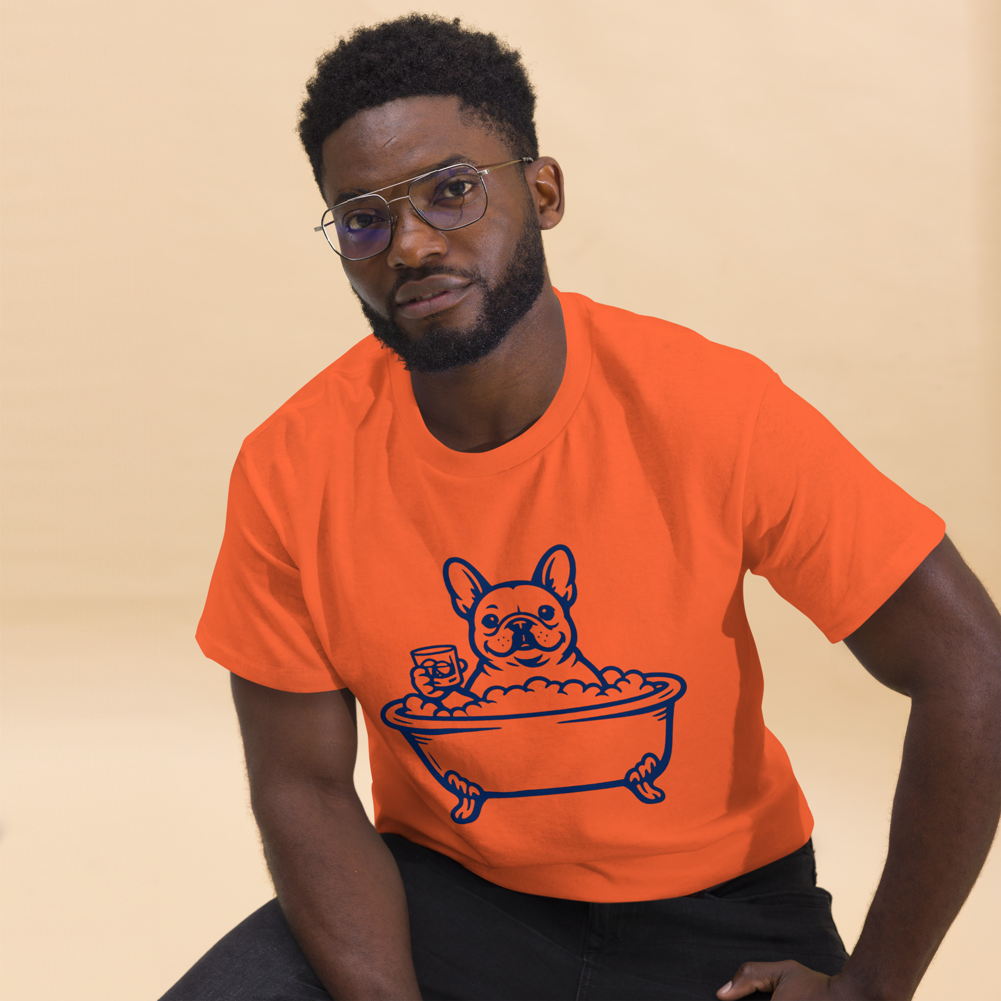 Funny Frenchie in a Bathtub (Pre-Made T-Shirt Design) - Image 10