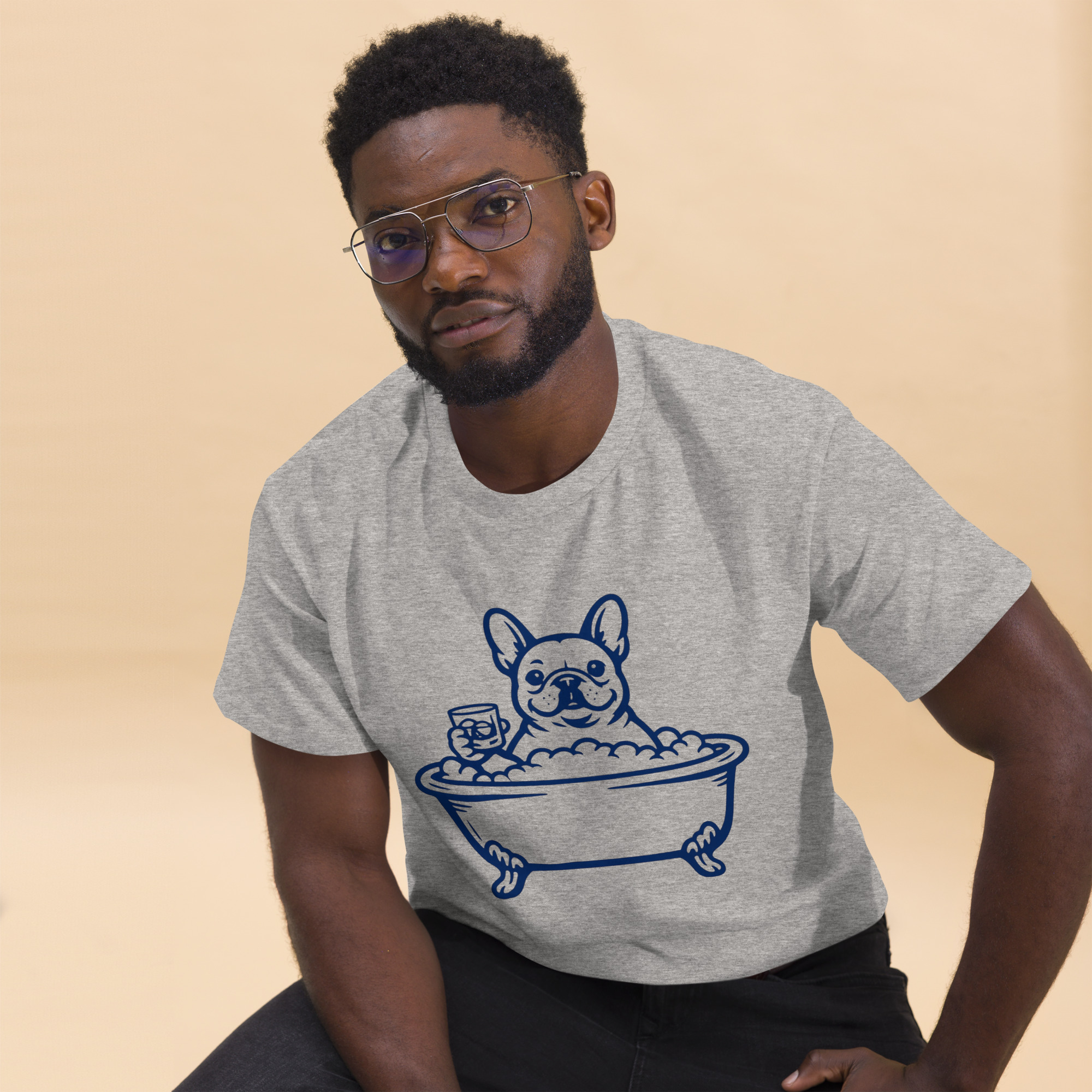 Funny Frenchie in a Bathtub (Pre-Made T-Shirt Design) - Image 20