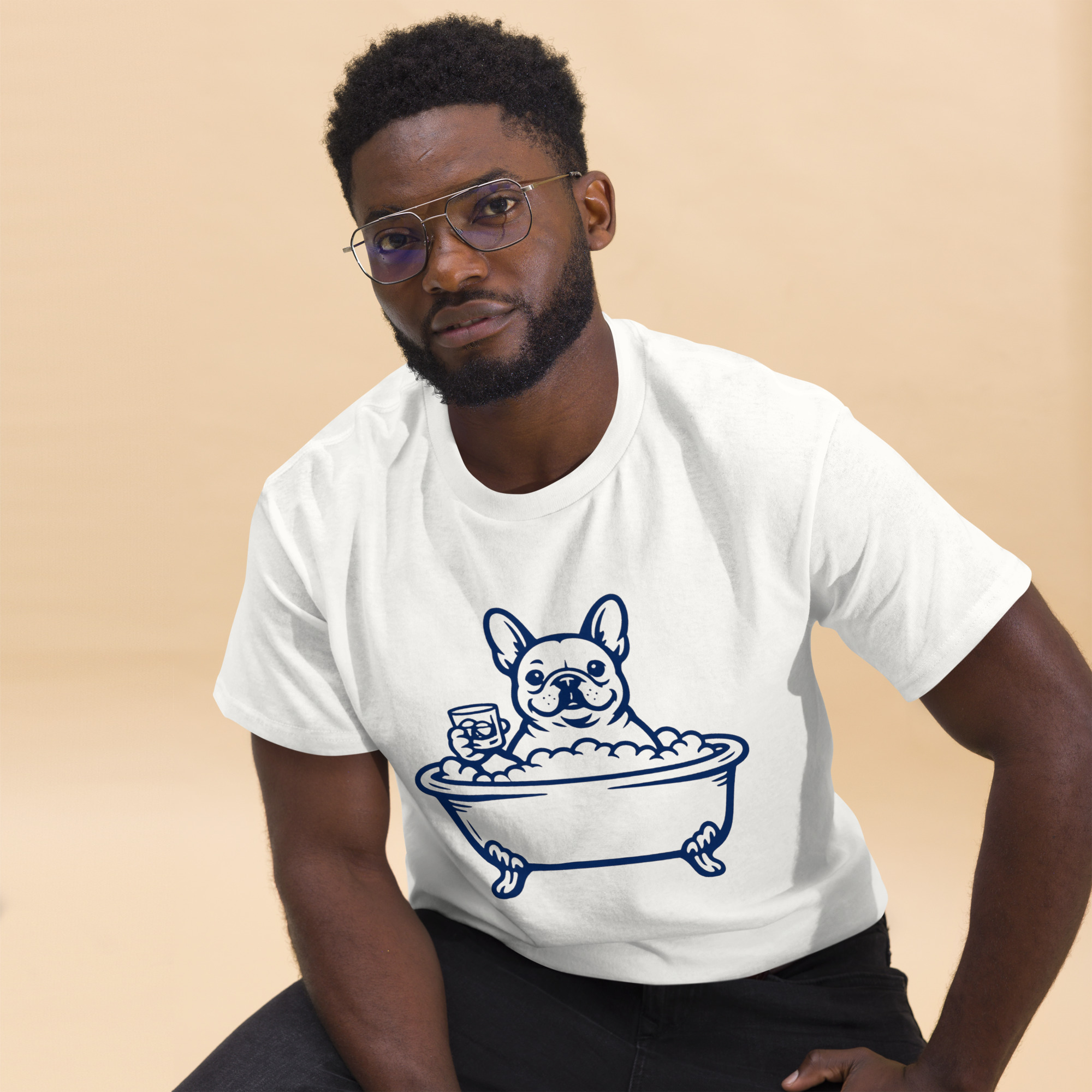 Funny Frenchie in a Bathtub (Pre-Made T-Shirt Design) - Image 26