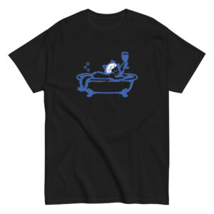 Cat in a Bathtub with a wine glass (Pre-Made T-Shirt Design)